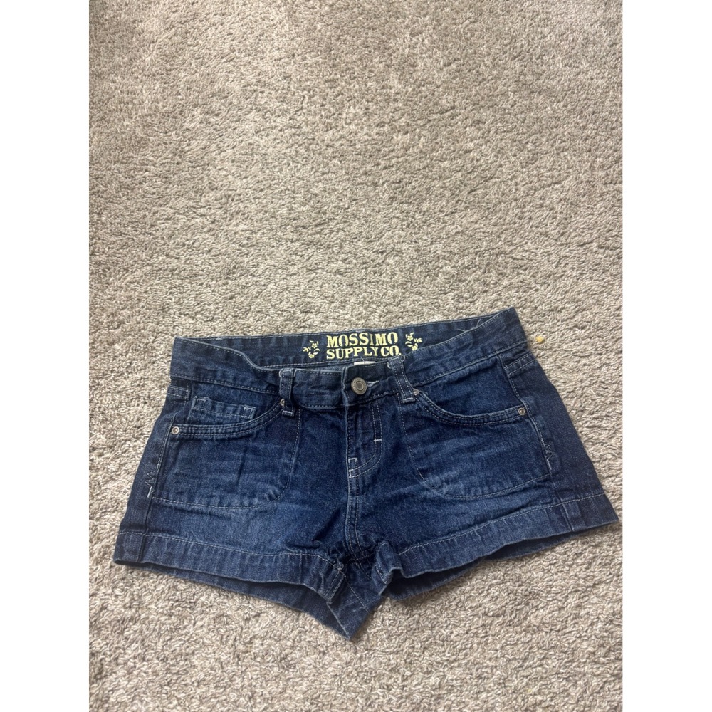 Mossimo Supply Co Denim Shorts Dark Wash Low Rise Cuffed Size 5 Fit 6 Cotton